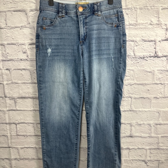 Democracy blue denim “Ab” Solution Straight-Leg Jeans – Light Wash, Size 6 - Picture 2 of 13